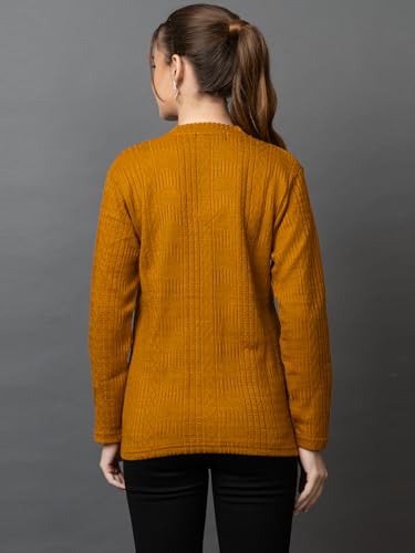 Image of Wear lusso Women's Woolen V-Neck Buttoned Full Sleeve Cardigan Self Design Soft Wool Fabric Winter Wear Pure Wool Sweater with Pockets Stylish Outdoor and Office Wear Girls