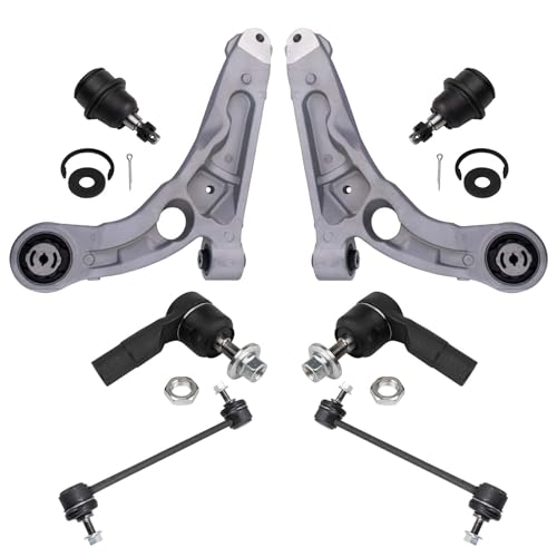 TRQ Front Steering & Suspension Kit Ball Joint Control Arm Sway Bar Stabilizer Link Tie Rod Compatible with 2014-2018 Jeep Cherokee