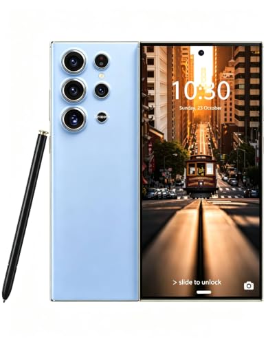 Image of C24 Ultra Unlocked Phone, 8GB+256GB Large Storage Smart Phone | Android 14 Cell Phone, 6800 mAh Battery Unlockedphone, 6.8-inch /5G Dual SIM [Works with T-Mobile, AT&T] Light blue
