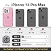 Follaroma for iPhone 14 Pro Max Case, Heavy Duty Shockproof Protection Phone Cases, Anti-Drop, Durable Dual Layer Transparent Protective Cover Compatible with iPhone 14 ProMax, 6.7 inch,Crystal Pink