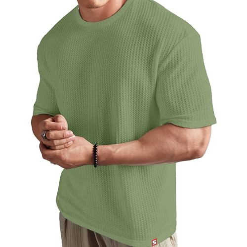 SHODOX® Mens Dotted Solid Unique Design Oversized Tshirt for Men ...