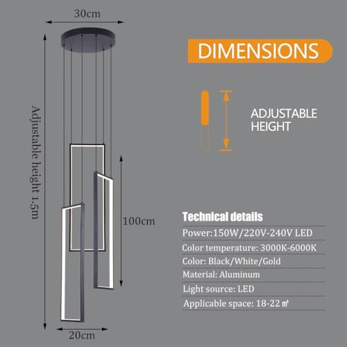 Éclairage suspendu LED escalier intérieur dimmable pour hôtel - 7