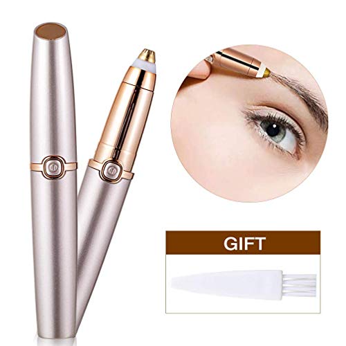 Eyebrow Hair Remover,Painless Eyebrow Trimmer Hair Remover for Women,Portable Eyebrow Hair Removal Razor with Light, Rose Gold
