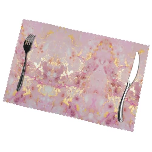 Sets de table de Noël marbre rose table salle à manger lot de 6 - 4