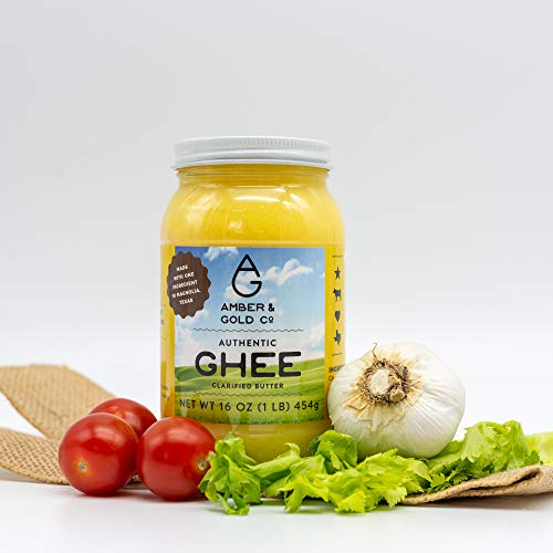 Amber & Gold - Authentic Ghee - Keto, Paleo & Gluten Free Friendly Food - Great for Healthy Snacks, Toast, Crackers, Pasta, Coffee Creamer & Cooking - 16oz - Thumbnail 4