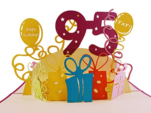 iGifts And Cards Glückwunschkarte zum 95. Geburtstag mit vielen Geschenken, 3D Pop-Up-Grußkarte - Awesome, niedlich, lustig, einzigartig, besonderer Anlass, bester Freundin, Congratulations Cover