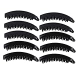 Mikinona バナナヘアクリップ 大型 10個入り プラスチック製 歯付きバナナクリップ 女性用 ヘアスタイル固定 ポニーテールヘアコーム ヨガ 仕事 パーティー対応