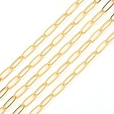 BEADIA Cadenas ovaladas chapadas en oro de 18 quilates, 5,0 mm, 2 metros, para la fabricación de joyas