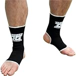 DUO GEAR MUAY THAI ANKLE SUPPORTS KICKBOXING MMA MARTIAL ARTS FOOT BRACE (Kids - Adults) (XS - L) (Black, Medium)