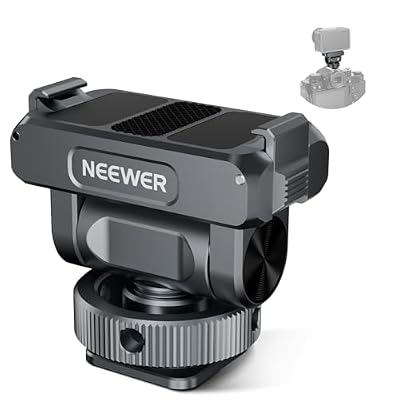 NEEWER Magnetic Mount Accessories Compatible with DJI Osmo 360 / Action 5 Pro / 4/3, Quick Release 160° Tilt Action Camera Adapter Mount with Cold Shoe, 1/4" Thread, AC012 Dark Gray