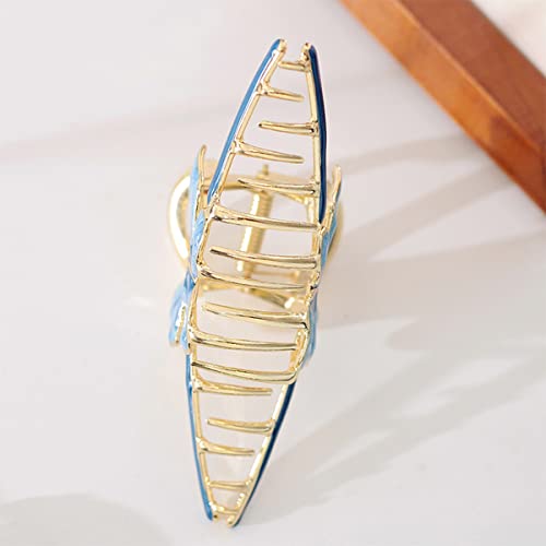 Butterfly Hair Clips Butterfly Claw Hair Jaw Clips Barrettes Vintage Golden Butterfly Hair Claws Large Non-Slip Strong Metal Butterfly Hair Clips Fashion Hair Accessories For Thick Hair(Blue) #TOP6