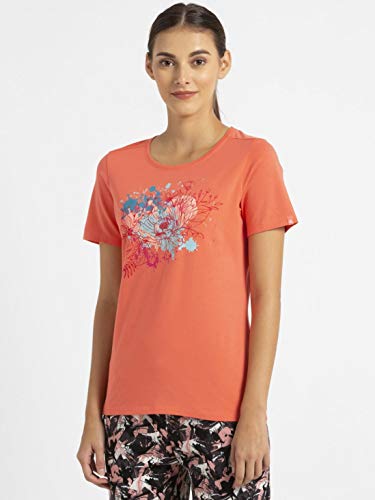 Image of Jockey 1361 Women's Super Combed Cotton Elastane Stretch Regular Fit Graphic Printed Round Neck Half Sleeve T-Shirt (Prints May Vary)