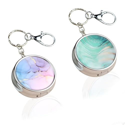 Glamifyr 2 Stück Taschen Aschenbecher für Unterwegs,Mini Aschenbecher für Unterwegs,Mobiler aschenbecher,Taschenaschenbecher Geruchsdicht,Reise Mit Schlüsselanhänger für Outdoor Camping