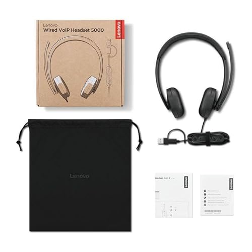 Lenovo VoIP Headset 5000 Casque Avec fil Arceau BureauCentre d'appels USB Type C - vue 8
