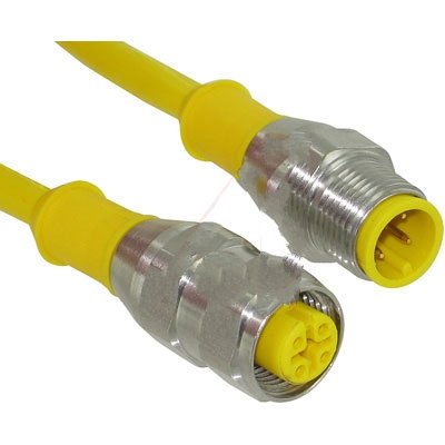 BANNER ENGINEERING MQDEC-406SS 1.83 M (6.00 FT) in Length, 47632, 4-PIN Straight Male CONNECTORS, 5-PIN Straight Female, A-Code M12 to A-Code M12DOUBLE Ended, Black PVC Jacket, CORDSET, Nickel Plated
