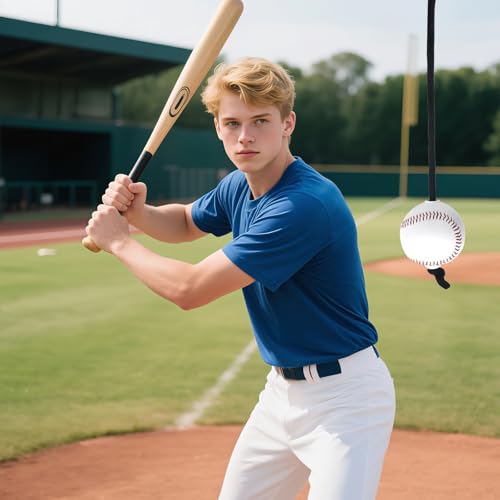Tinoaly Baseball und Softball Schlagtrainer, Verstellbares Schlagtraining Wurfseil Ball zur Verbesserung von Schlagtechnik Hand-Auge-Koordination Schlägergeschwindigkeit für Alle Spielstärken