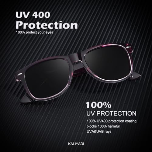 Image of KALIYADI Polarized Sunglasses for Men and Women Matte Finish Sun glasses Color Mirror Lens UV Blocking (3 Pack)