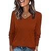 WIHOLL Sweaters for Women V Neck Casual Knit Long Sleeve Tops Lightweight Pullover Clothes Fall Fashion Outfits 2025