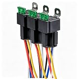 Gebildet 3 Piezas 12V Fusibles Relés Interruptor 12 AWG Juego de Arnés con Diodo Integrado Fusible de Cuchilla ATO/ATC de 30A Relés Eléctricos Automotrices SPDT de 5 Pines