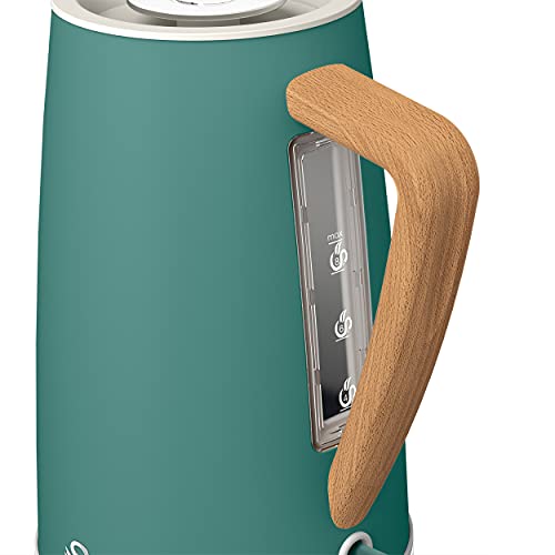 Swan Nordic Jug Wasserkocher, 1,7 Liter, Kieferngrün, Rapid Boil, Griff in Holzoptik, Scandi-Design, Soft-Touch-Gehäuse…