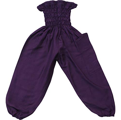 Image of Full Funk Rayon Smock Waist Child Lounging Comfortable Elephant Aladdin Pants