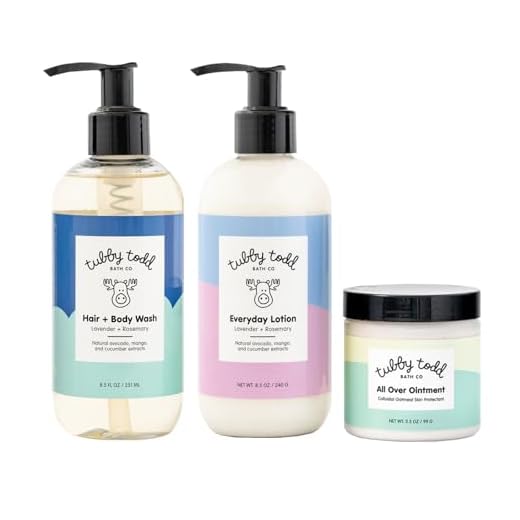 TUBBY TODD 3-Step Baby Bath & Skincare Routine - The Regulars Bundle - 8.5oz Baby Shampoo and Body Wash, 8.5oz Everyday Lotion & 3.5oz All Over Ointment - Lavender Rosemary