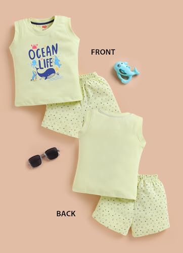 Image of LuvLap Baby Boys 100% Cotton Sleeveless Boys Tank Top & Shorts Set Pack of 3