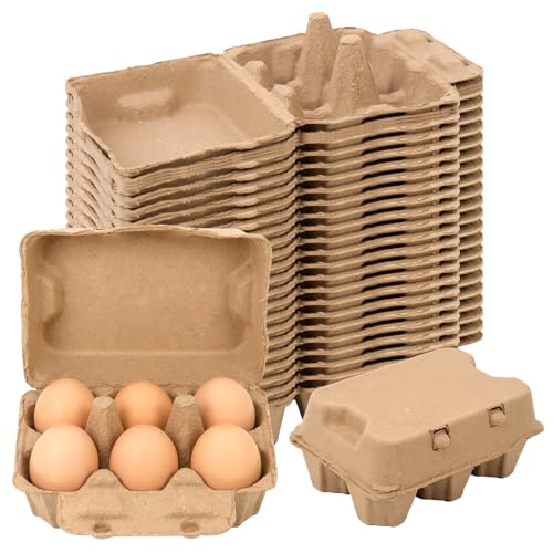 MIXTRYUS Large Egg Cartons 6 Count, 50 Pack Cardboard Egg