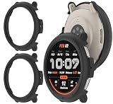 GIOPUEY Cover Compatibile con Amazfit Active 2, [2 Pezzi] Hard Plastic, Anti-Bump, Amazfit Active 2 Custodia - Black