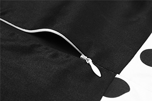 Girls Vintage Dresses Kids Black White Dress Girl Polka Dot With Necklace Size 8 Retro Swing For Wedding Party Holiday #TOP7