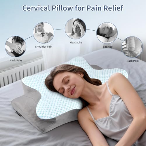 image for Bespillow Cervical Neck Pillow for Pain Relief, Memory Foam Contour Or