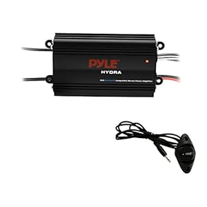 Pyle Auto 4-Channel Marine Amplifier – 200 Watt RMS 4 OHM Full Range Stereo with Wireless Bluetooth & Powerful Prime…