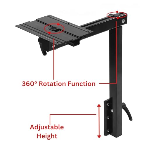 Marvix Pied de table pivotant détachable à 360 degrés avec base amovible noire pour système de jambe de camping-car T5 T6, caravane, camping-car et bateau – vue 3