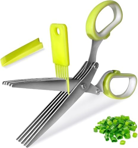 Herb Scissors, Shallot Scissors, Multipurpose 5 Blade Kitchen Her...