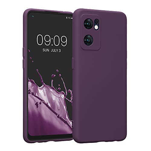 kwmobile Custodia Compatibile con Oppo Find X5 Lite Cover - Back Case per Smartphone in Silicone TPU - Protezione Gommata - viola bordeaux