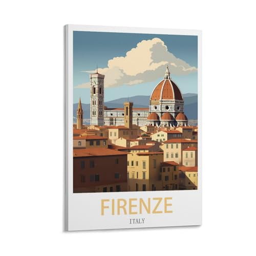 Toile vintage de voyage Firenze HeyBox grand format au design artistique haut de gamme