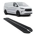 OMAC Trittbretter Seitenschweller kompatibel mit Ford Transit Custom 2023-2025 L2 Alu Schwarz 2X