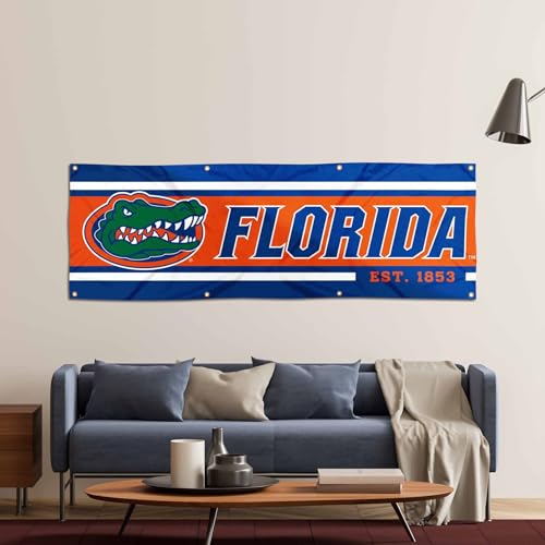 Pancarta Florida Gators de 2x6 pies con acabados resistentes y duraderos 4