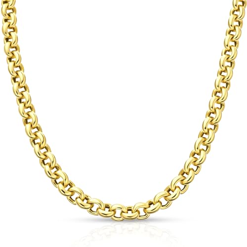 Citerna 9ct Yellow Gold Chain Necklace Belcher Gold Necklace with 18 Length Lobster Clasp Timeless Italian Craftsmanship - Gift Boxed with Certificate of Authenticity