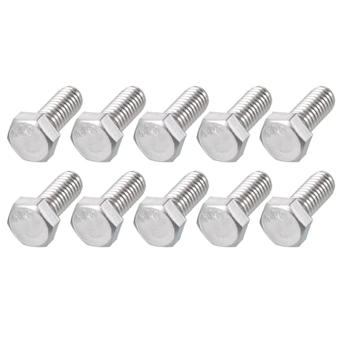 Image of METALLIXITY Hex Head Bolts (5 /16-18 x 3 /4 inch) 10Pcs, 304 Stainless Steel 18-8, Fully Threaded, External Hex Drive, Plain Finish, Hex Head Screw Bolt, Silver