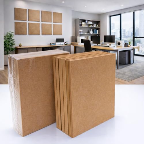 Image of MMT Acoustix Premium Felt Acoustic Panels for Offices, Bedrooms & Studios | Sustainable PET Felt Panels for Echo Reduction & Sound Absorption | 2x2 Ft, 9mm Thick | Sand - Pack of 8