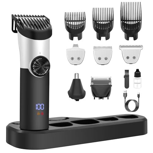 G4S3 5 in 1 Hair Clippers, Adjustable Beard Trimmer for Men Professional, Cordless Barber Clippers...