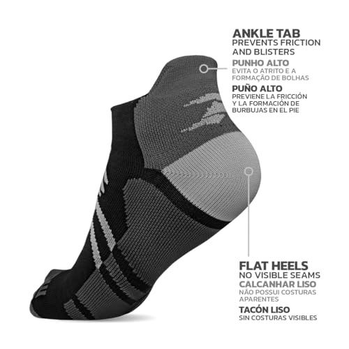 Muvin Meia de Compressão Cano Curto Arrow – Boa Respirabilidade – Protege Contra Bolhas – Unissex –