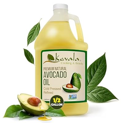 Kevala Avocado Oil Cold Pressed | NonGMO Project Verified & Kosher | Multipurpose for High Smoke Point Cooking, Roasting, Sauteing & Skin Moisturizing Ideal Kitchen Staple 64 Fl Oz (Pack of 1)