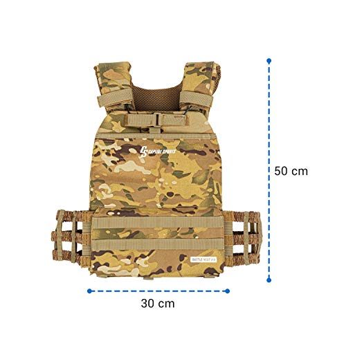 Capital Sports Battlevest - Weight Vest, Weighted Running Vest, Body Weight Vest, High Wearing Comfort, Optimal Weight Distribution, Thick Padding, Wt: 2x8.75 lbs, Camouflage - Image 8