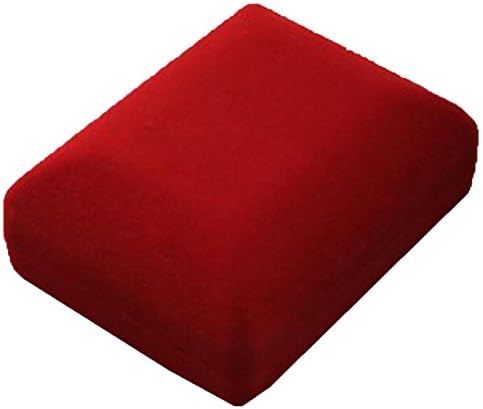 Inca Red Velvet Flock Jewellery Gift Box - Necklace Pendant Earring 7.5cm x 6cm