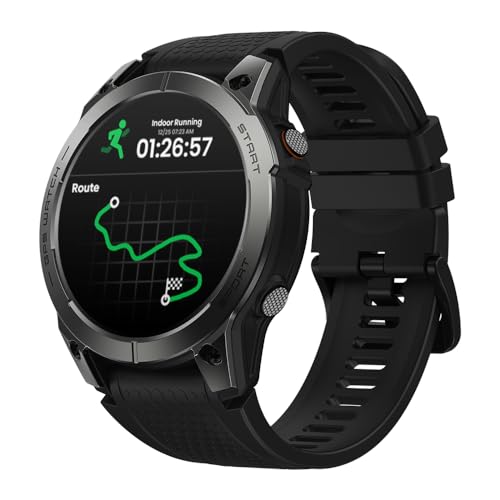 Zeblaze Stratos 3 Pro GPS Smart Watch Built-in GPS & Route Import AMOLED Display Bluetooth Phone Calls,heathy tracking sports watch for Men (preto)