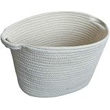 JIUJ Kosz na pranie naturalna lina jutowa składane zabawki różne kolekcja tkanina (biały, 46 * 30 cm)