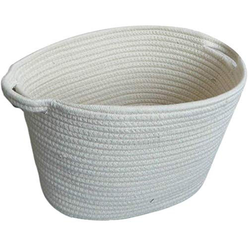 JIUJ Kosz na pranie naturalna lina jutowa składane zabawki różne kolekcja tkanina (biały, 46 * 30 cm)