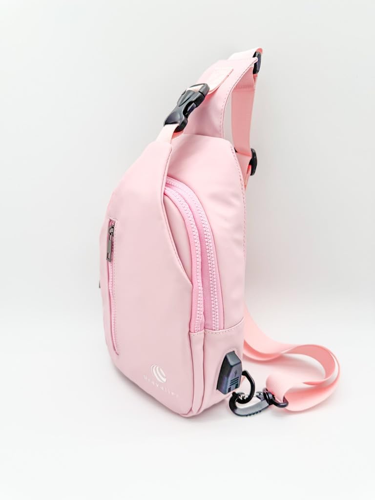Pink Pulse Crossbody Sling Bag, Waterproof Crossbody Shoulder Sling Backpack, Gym, Travel, Hiking, and Cycling - Image 6
